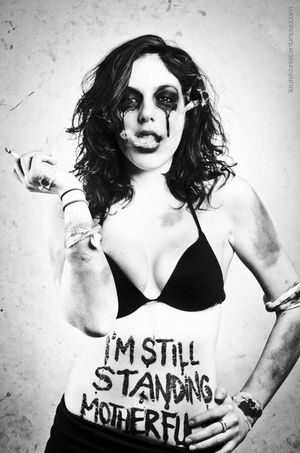 Depiction of Sweet Baby Sadie, after a Fucken Awesome Saturday Night.