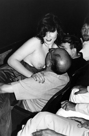 Kandi Barbour getting her tits sucked at a theater in NY City