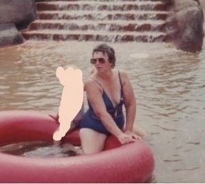 wife, ridding the tube. her legs can break your back.