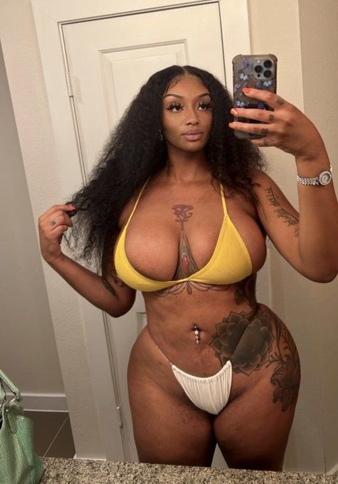 Sophia Ifeoma in a Yellow bikini