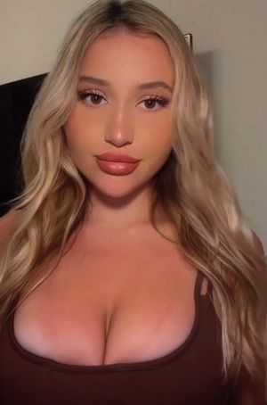 Claire great cleavage brown dress