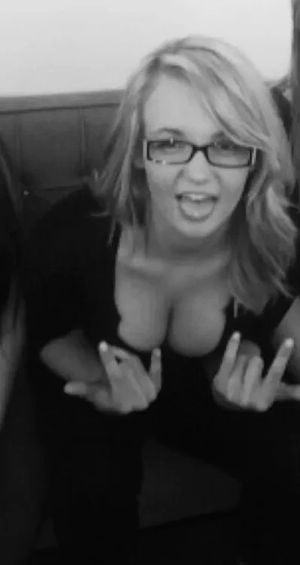 Gorgeous boobs on blonde waitress