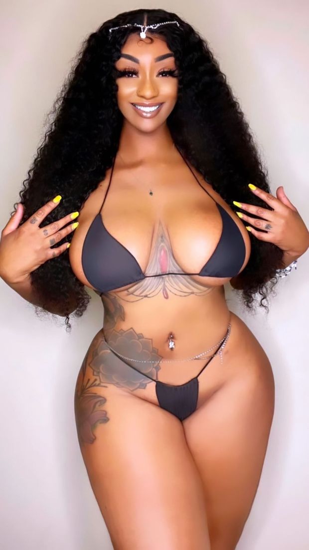 Sophia Ifeoma in a Black bikini
