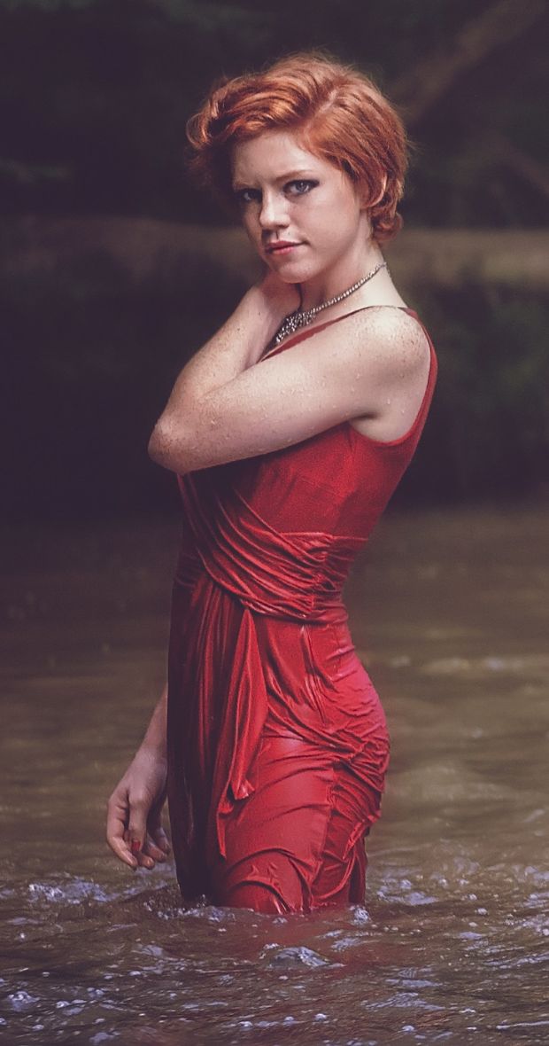 Redhead in nature