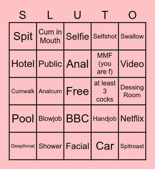 SLUT BINGO