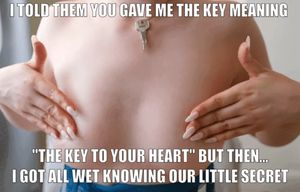 She now gets horny wearing your key in public