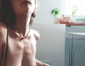 Oops: she spilled something.