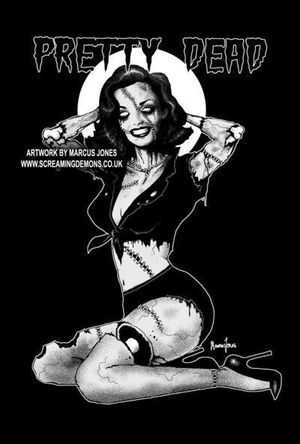 Zombie babe pinup.