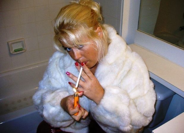 Smoking in the bathroom.