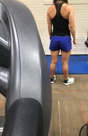 Meanwhile at the gym a great muscular woman
