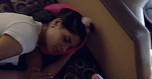 babe sleeping surprised with facial