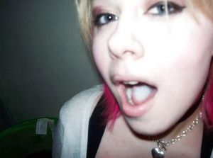 Amateur alt teen with a shot of cum in her mouth