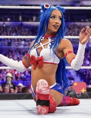 Sasha Banks doing the splits