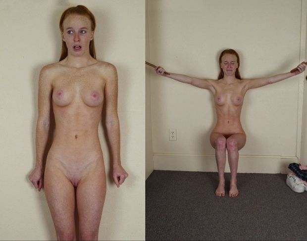 Teen Jessica waits for a spanking