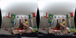 Jojo Kiss eats out Katya Rodriguez wet pussy and ass while jerking/blowing ref in locker room - dirty talk subtitles #3