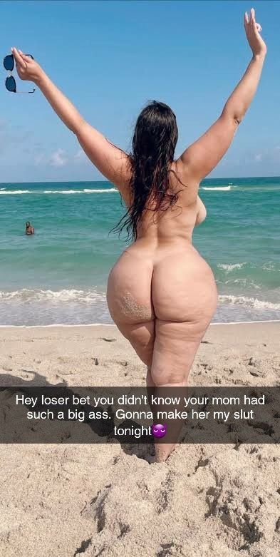 Your bully had invited your mom over to the beach, what you didn't know was that it was a nude beach