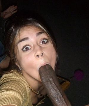 Amateur brunette sucking on some BBC