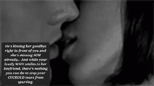 Kissing him goodbye