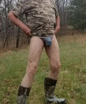 Bulge in panties on hike