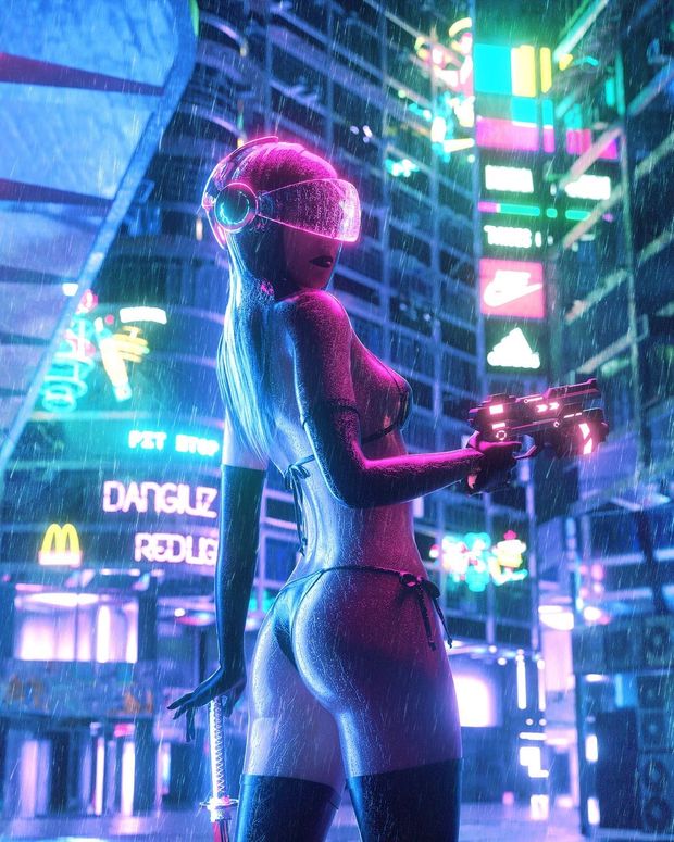 Cyber punk sexy tight ass bitch.