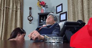 Ur moms day at the office ends with the days briefing in the directors chamber