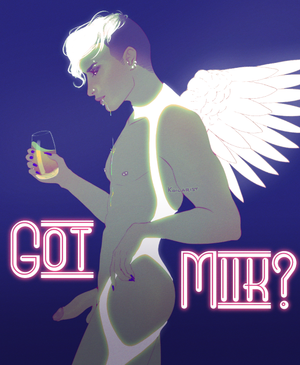 Cute Femboy with angel wings. Love the art style.