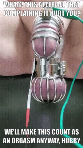 Electricity running from your balls to your cock hurts but...