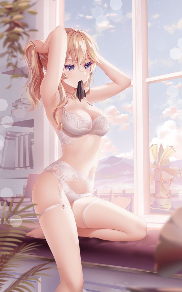 Hentai babe in white