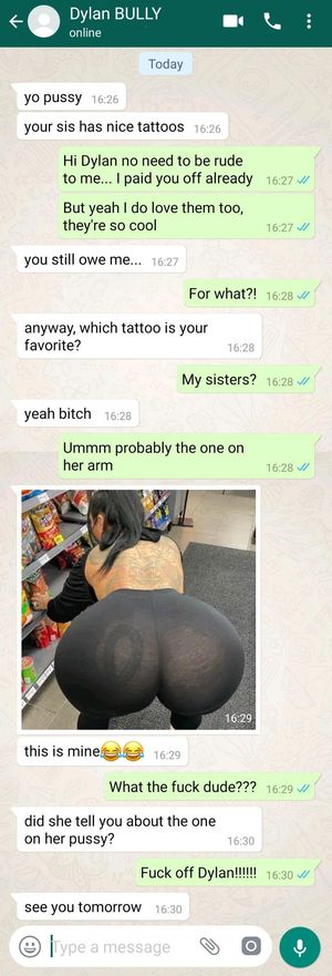 Sister bends over for bully