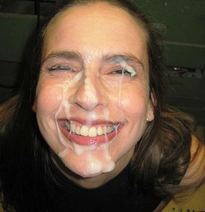 Heaps of jizz on her face