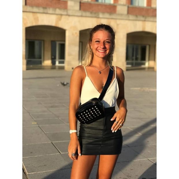 Nice chick outdoors