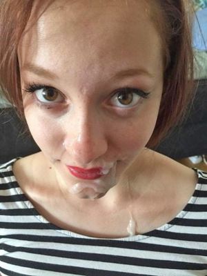 This facial is so tidy. I imagine it was one of those long gentle blowjobs and she's swallowed most of the spunk