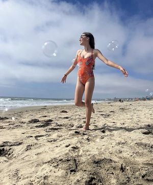 Slutty lil teen cocktease Amanda Rucker at the beach
