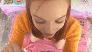 Hot redhead teen Dani Jensen surprise big cock slap
