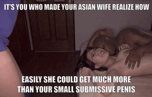 Asians are small but asian ladies are attractive to much bigger cocks
