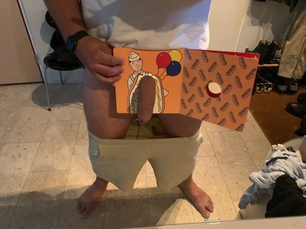 Sexy big flaccid cock in funny book