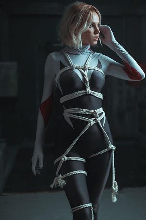 Spider Gwen tied up