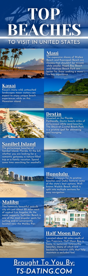Top Beaches To Visit In USA With Transsexuals. brought to you by TS-Dating