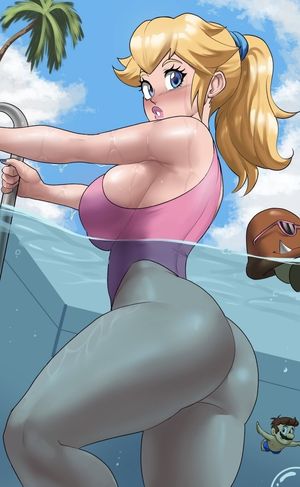 Peach in Swimsuit