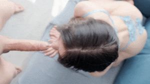 Deepthroating like she's starving for cock