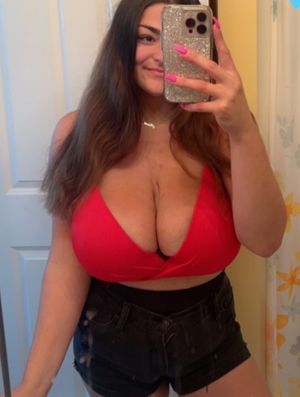 Alexa self shot massive boobs in red bikini top