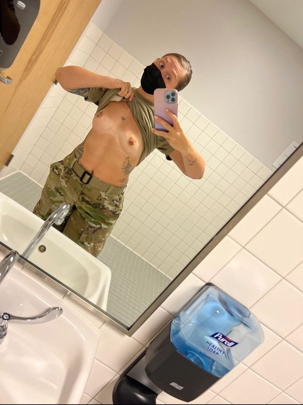 Bathroom selfie, thanks for your service.