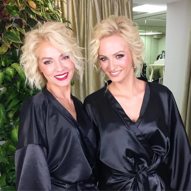 In matching robes.