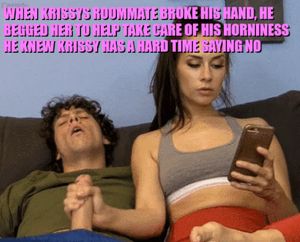 He didn't even break his jack off hand, but he was able to eventually get her to use her mouth as well