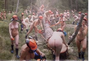 Hard hats are mandatory ladies. Cloths not so much.