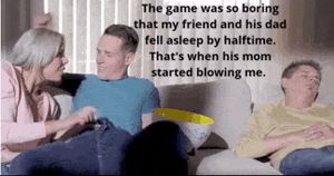 Friend's mom blows you beside her sleeping son and husband