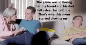 Friend's mom blows you beside her sleeping son and husband