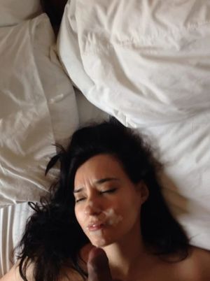 Amateur brunette upset with her facial