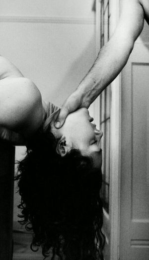 Grab her throat before sliding in your dick