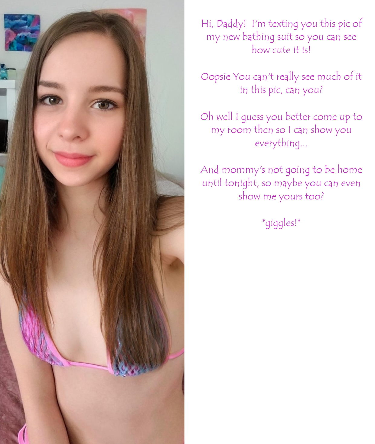 Do you eant to see my new bathing suit, Daddy?